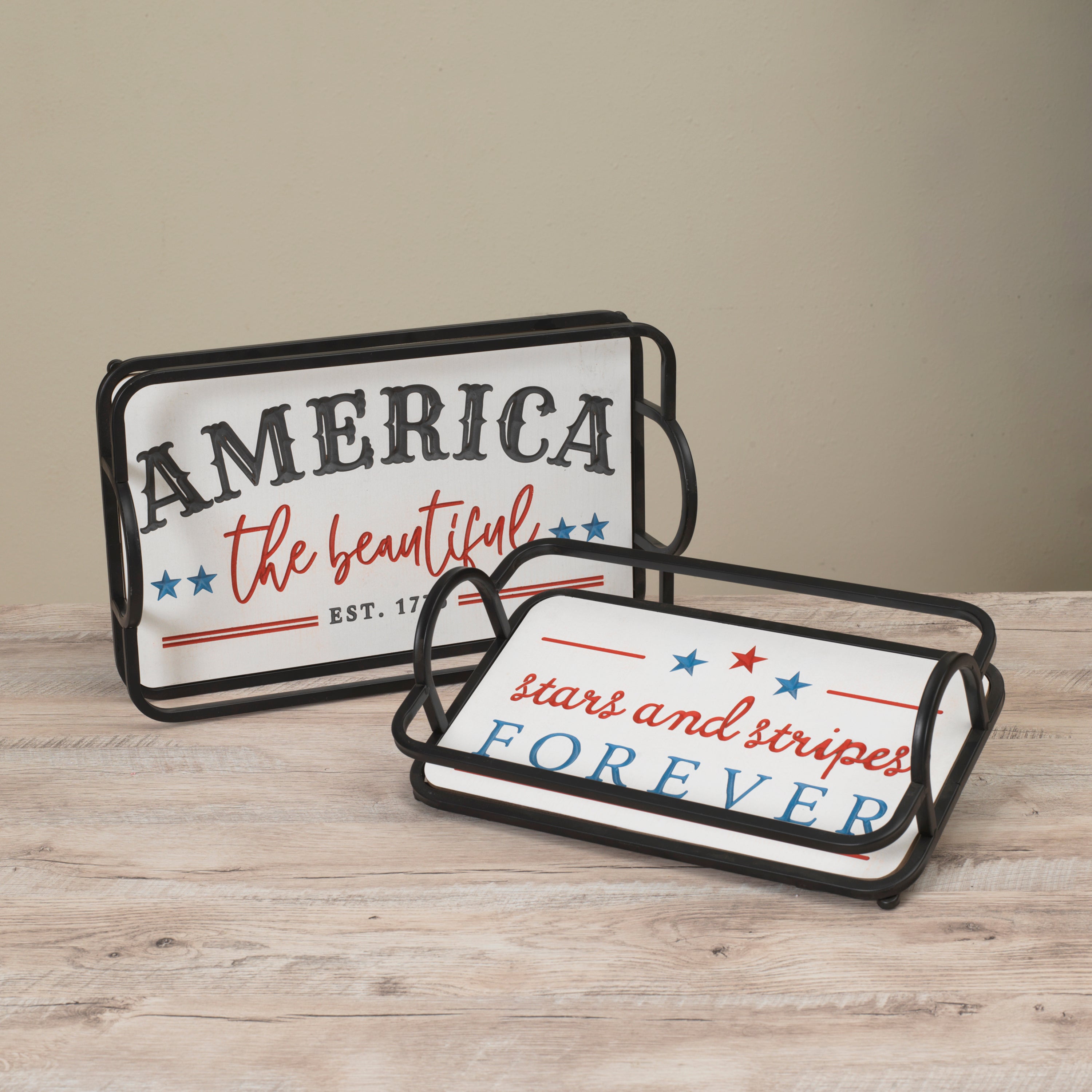 Set of 2 Patriotic Trays